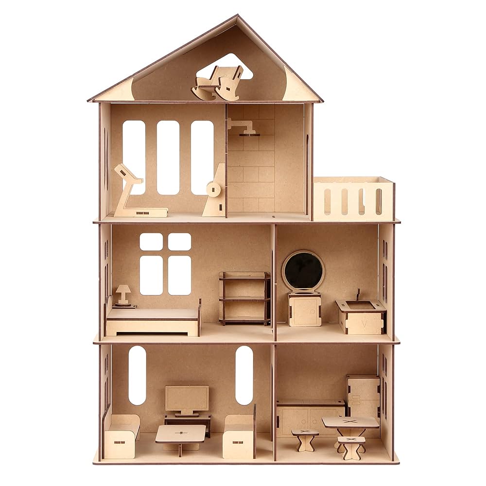 Wooden Dollhouse – लकड़ी का गुड़िया घर